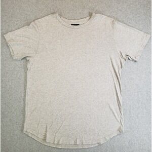 Goodlife Scallop Hem T-Shirt Sz X Large Light Gray Cotton Blend Made in USA